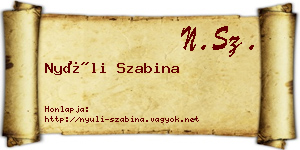 Nyúli Szabina névjegykártya