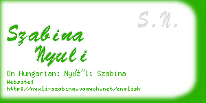 szabina nyuli business card